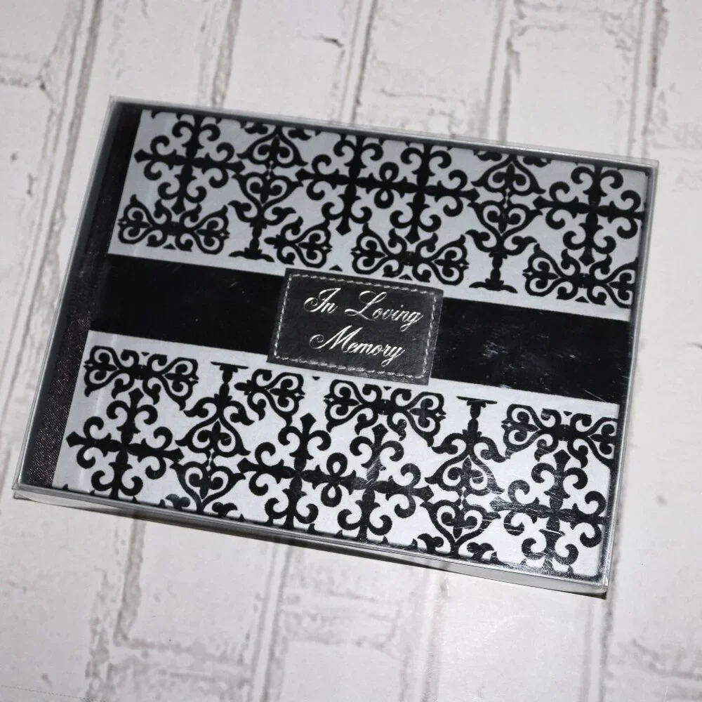 🕊️ “In Loving Memory” Funeral Planner Book · NWT Silver & Black · Still in Box